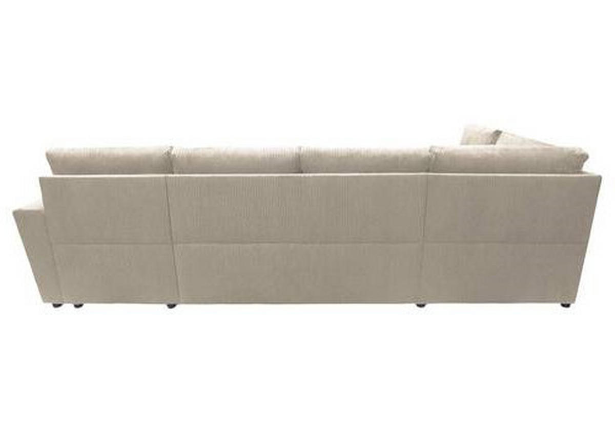 WOHNLANDSCHAFT in Cord Taupe  - Taupe/Schwarz, Design, Kunststoff/Textil (212/297/155cm) - MID.YOU