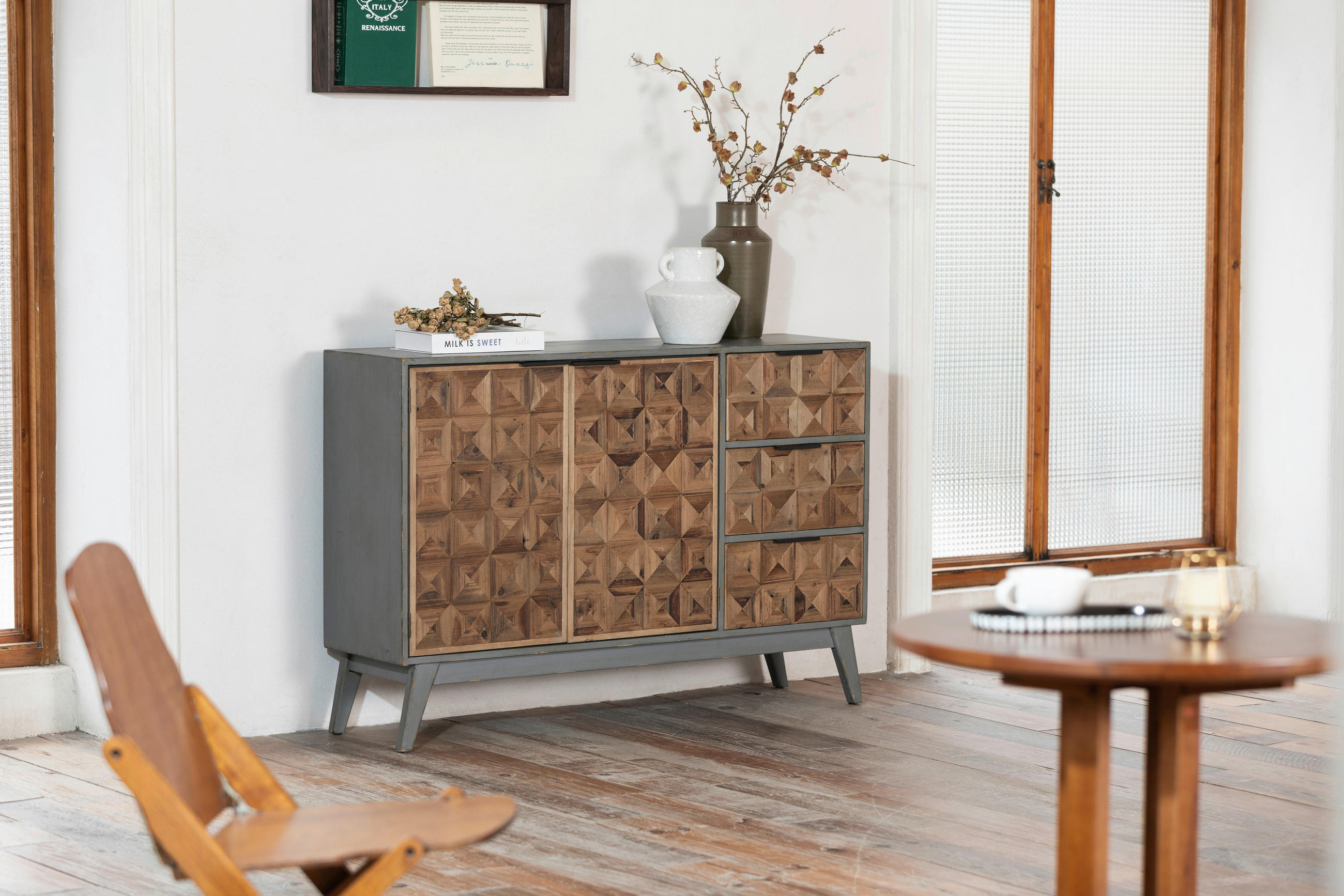 SIDEBOARD  in 120/81/34 cm  - Multicolor/Schwarz, KONVENTIONELL, Holz/Metall (120/81/34cm) - Livetastic