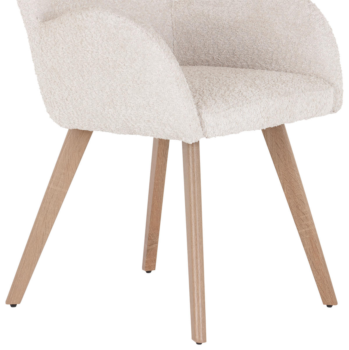 SCAUN CU BRAțE in culoare lemn stejar, bej  - bej/culoare lemn stejar, Modern, metal/textil (57/85/63cm) - MID.YOU