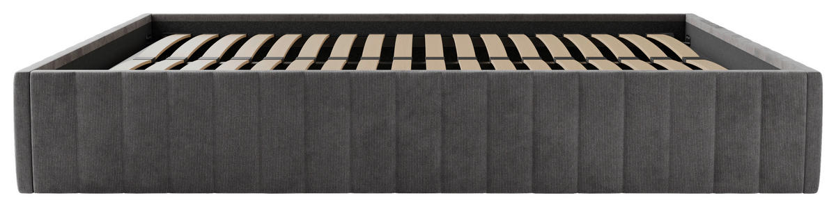 POLSTERBETT Bettkasten, Lattenrost 180/200 cm  in Anthrazit  - Anthrazit/Schwarz, Design, Holz/Textil (180/200cm) - Boxxx