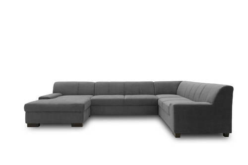 WOHNLANDSCHAFT Anthrazit Webstoff - Wengefarben/Anthrazit, Design, Holz/Textil (153/328/212cm) - MID.YOU