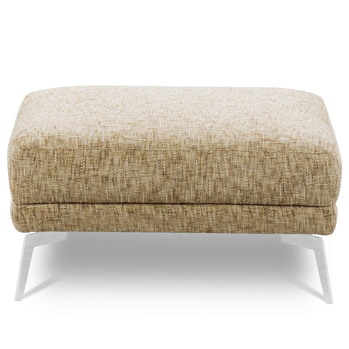 HOCKER SPRING Webstoff Hellbraun  - Chromfarben/Hellbraun, Design, Textil/Metall (96/45/80cm) - P & B