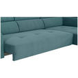 ECKSOFA Türkis Feincord  - Türkis/Schwarz, Design, Textil/Metall (280/205cm) - Xora