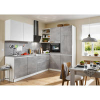 KUCHYNSKÁ LINKA BASE 275 - biela/svetlosivá, Design, kompozitné drevo (275/185cm) - Welnova