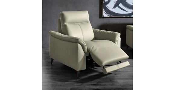 SESSEL in Echtleder Silberfarben  - Silberfarben/Schwarz, Design, Leder/Metall (116/105/98cm) - Belluti