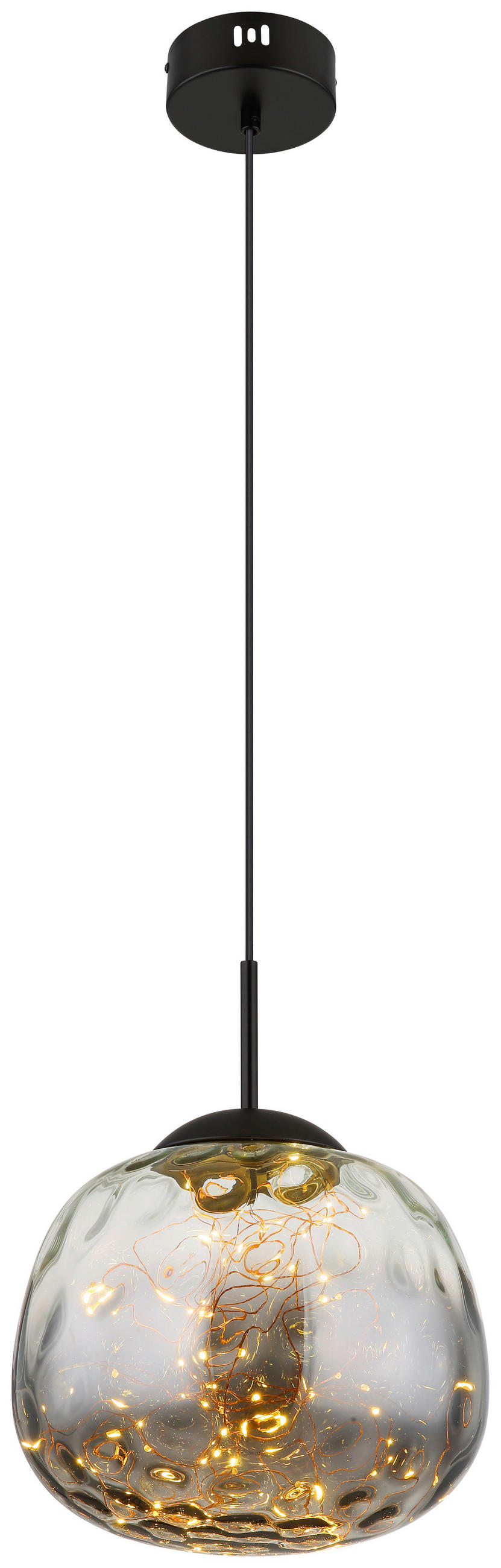 HÄNGELEUCHTE 30/120 cm   - Schwarz, Design, Glas/Metall (30/120cm) - Collet's Monde