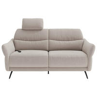 3-SITZER-SOFA  in Flachgewebe Sandfarben  - Sandfarben/Schwarz, KONVENTIONELL, Textil/Metall (196/91/92cm) - Pure Home Comfort