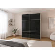 SCHWEBETÜRENSCHRANK 162/223/68 cm 2-türig Schwarz, Champagner  - Champagner/Schwarz, KONVENTIONELL, Glas/Holzwerkstoff (162/223/68cm) - Novel