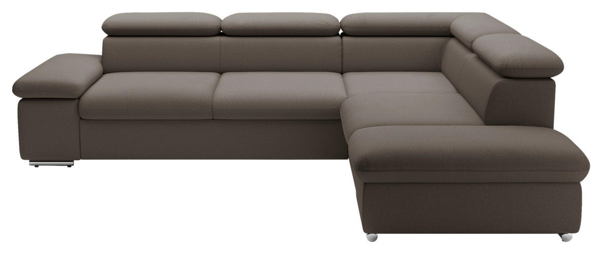 ECKSOFA inkl. Funktion in Flachgewebe Schlammfarben  - Schlammfarben, Modern, Textil/Metall (274/228cm) - Sit & More