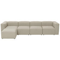 ECKSOFA LENA Creme Flachgewebe  - Creme, Design, Kunststoff/Textil (350/73/100cm) - Max Winzer