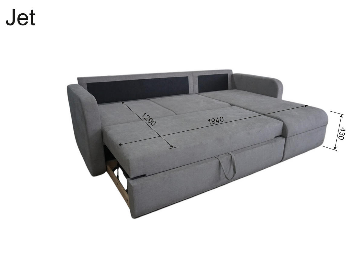 KUTNA GARNITURA tekstil  taupe   - crna/taupe, Trend, tekstil/plastika (214/144cm) - Livetastic