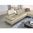 ECKSOFA in Echtleder Naturfarben  - Schwarz/Naturfarben, Design, Leder/Metall (325/157cm) - Dieter Knoll