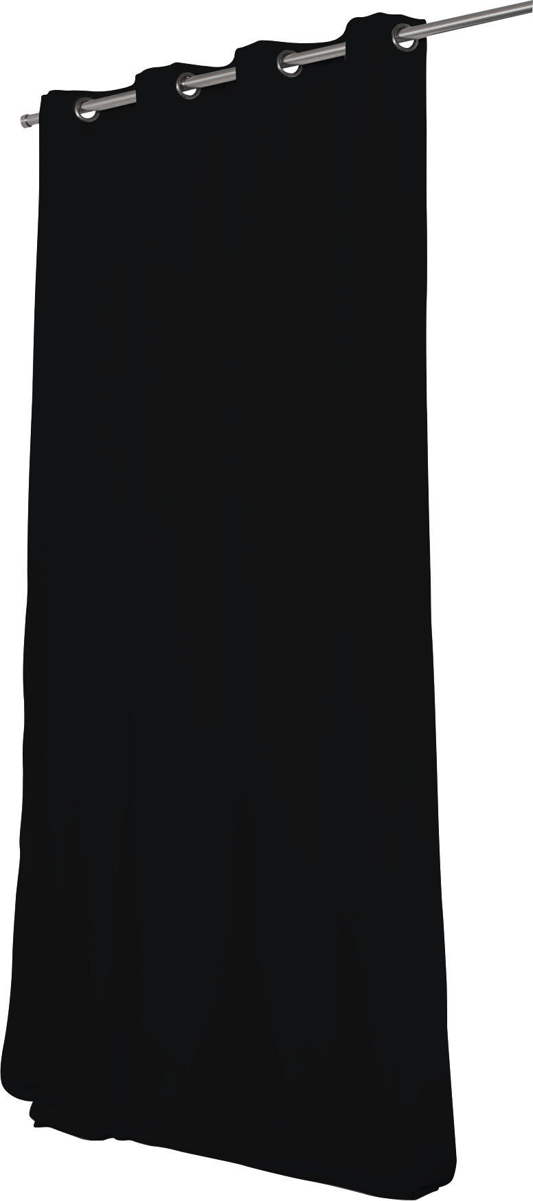 WÄRMESCHUTZVORHANG Verdunkelung 145/260 cm   - Schwarz, Design, Textil (145/260cm)