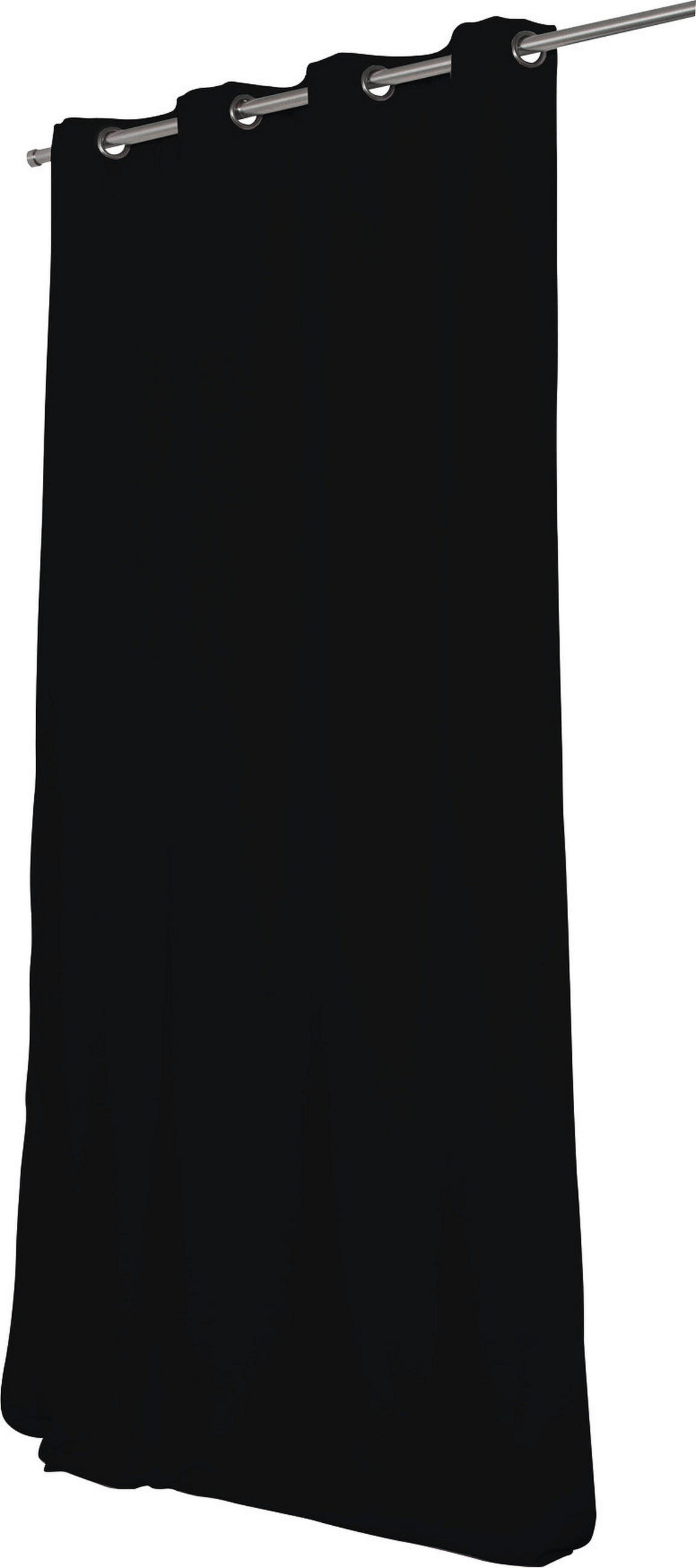 WÄRMESCHUTZVORHANG Verdunkelung  - Schwarz, Design, Textil (145/260cm)