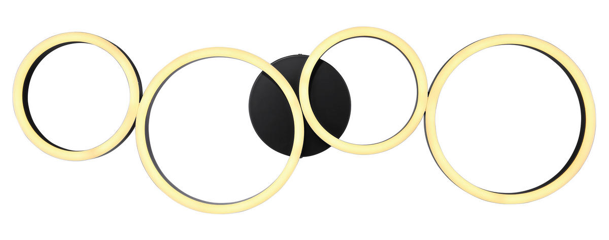 LED-DECKENLEUCHTE  88,5/33/6,5 cm    - Opal/Schwarz, Trend, Kunststoff/Metall (88,5/33/6,5cm) - Globo