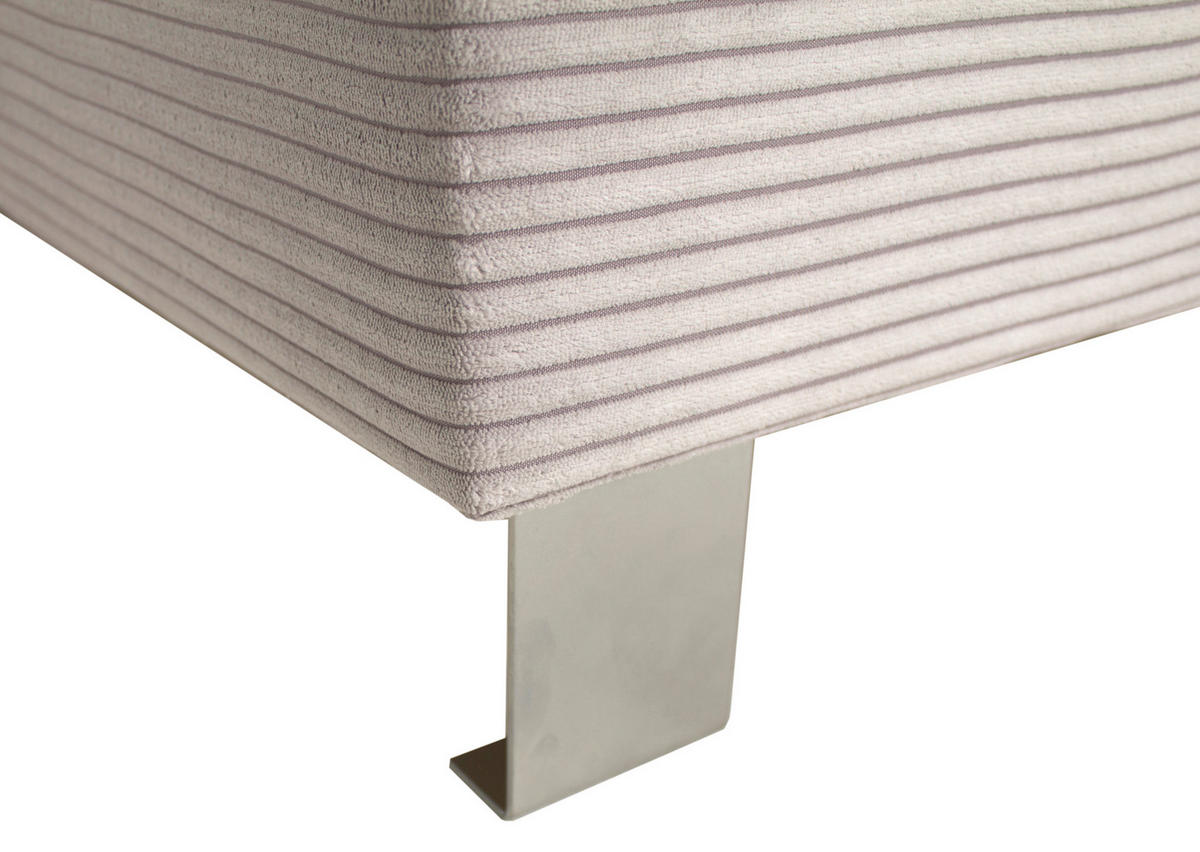 ECKSOFA in Cord Hellgrau  - Silberfarben/Hellgrau, Design, Textil/Metall (250/167cm) - Xora
