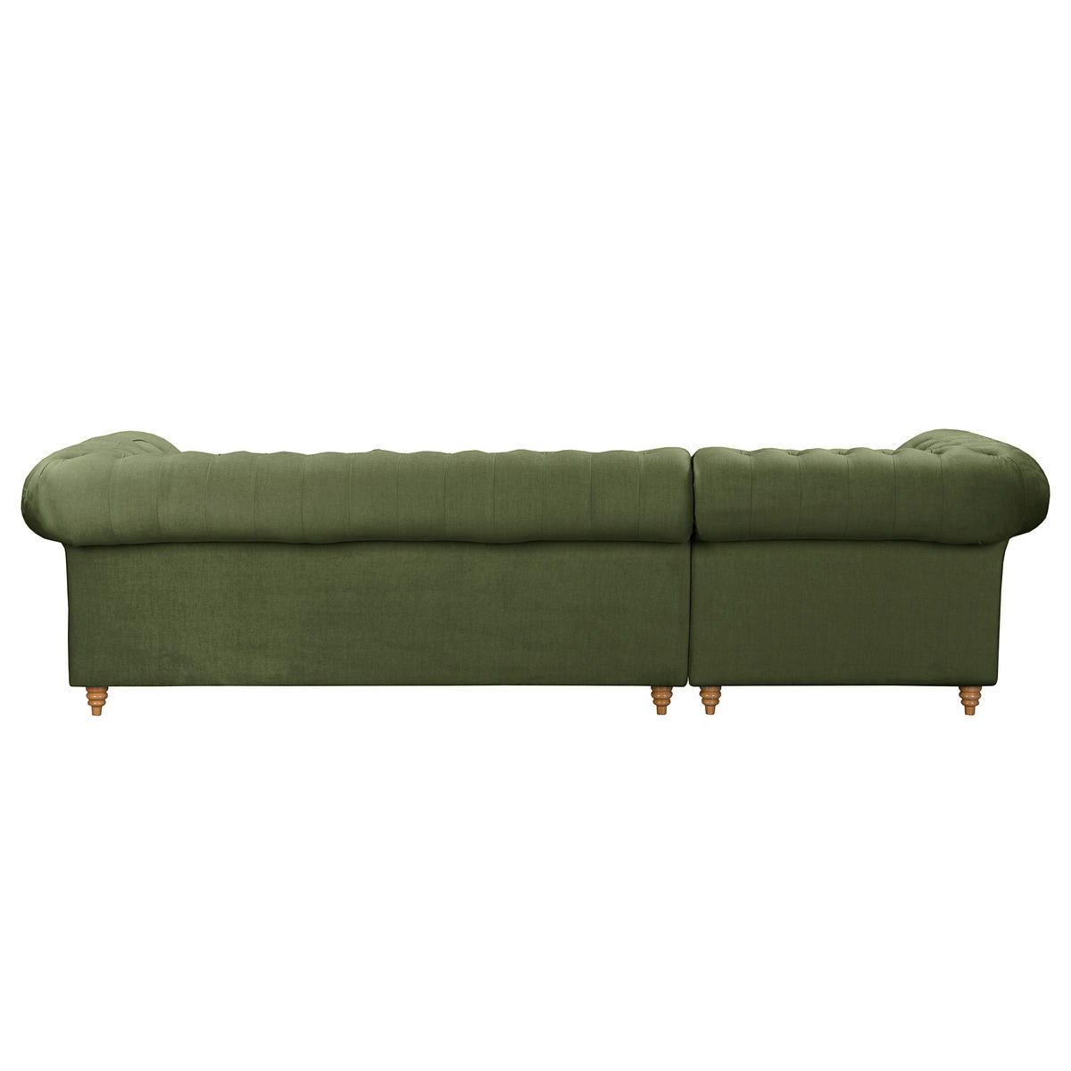 ECKSOFA Mikrofaser Dunkelgrün  - Dunkelgrün/Braun, Design, Holz/Textil (182/284cm) - P & B