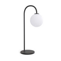 TISCHLEUCHTE Ballon 16/26,6/52,5 cm   - Opal/Schwarz, KONVENTIONELL, Glas/Metall (16/26,6/52,5cm) - Belid