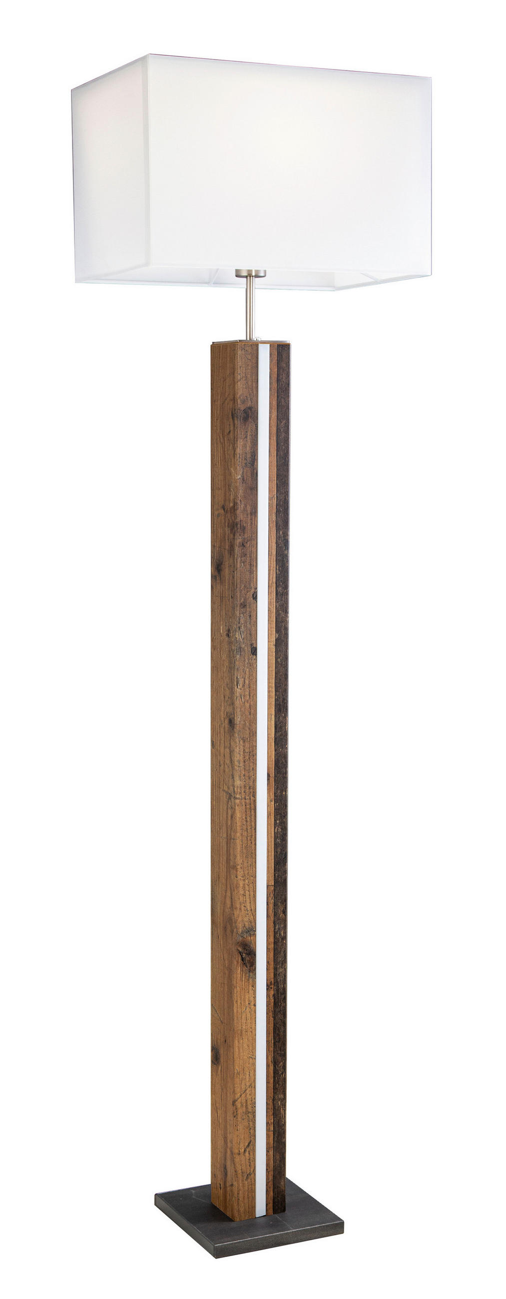 STEHLEUCHTE - Beige/Silberfarben, Natur, Holzwerkstoff/Textil (40/27/150cm) - Globo