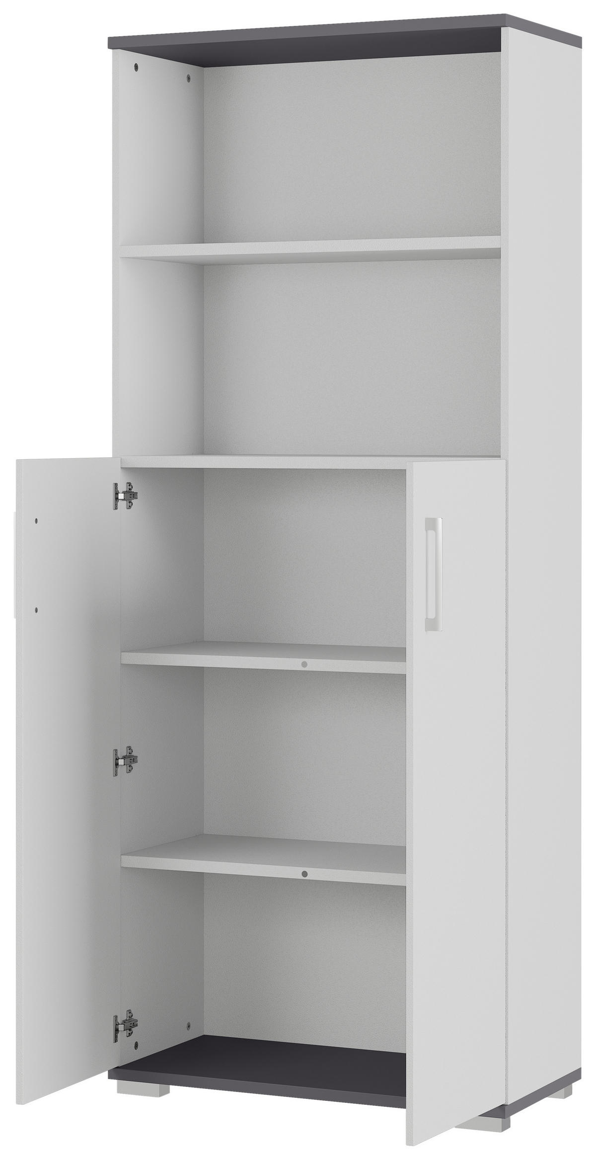 AKTENSCHRANK Graphitfarben, Grau  - Graphitfarben/Grau, KONVENTIONELL, Holzwerkstoff (80/200/40cm) - Germania
