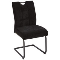 SCHWINGSTUHL  in Eisen Cord  - Schwarz, MODERN, Textil/Metall (49/98/61cm) - Livetastic