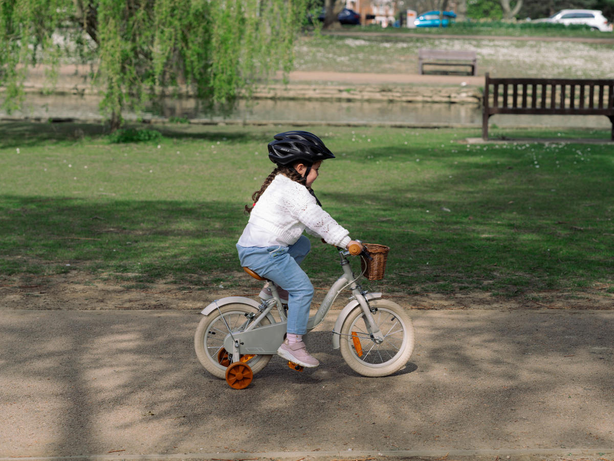 KINDERFAHRRAD 14 Zoll  - Hellgrau, Basics, Metall (46,5/68/91cm)