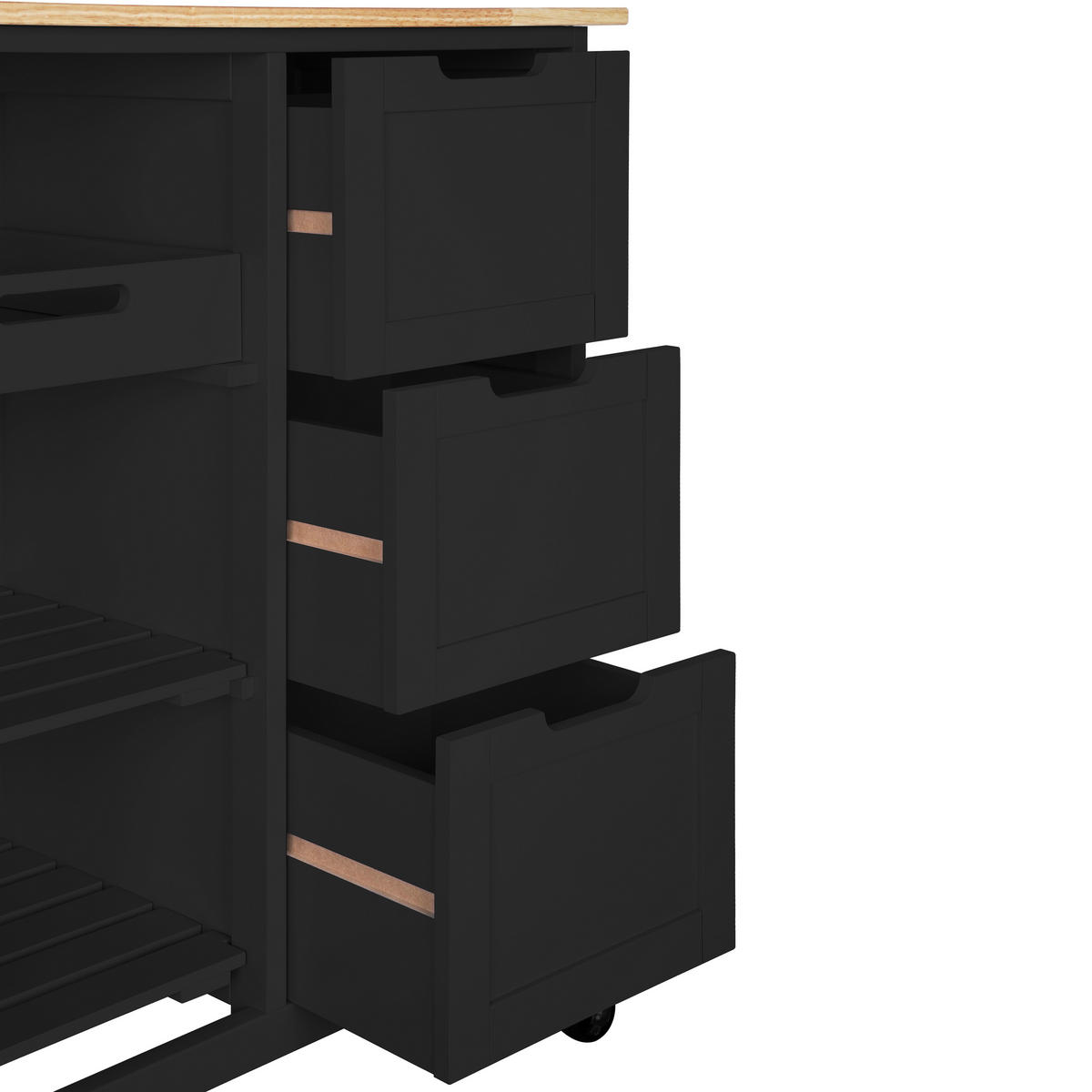 KÜCHENINSEL   in Naturfarben, Schwarz  - Schwarz/Naturfarben, Basics, Holz/Holzwerkstoff (67/84/37cm) - MID.YOU