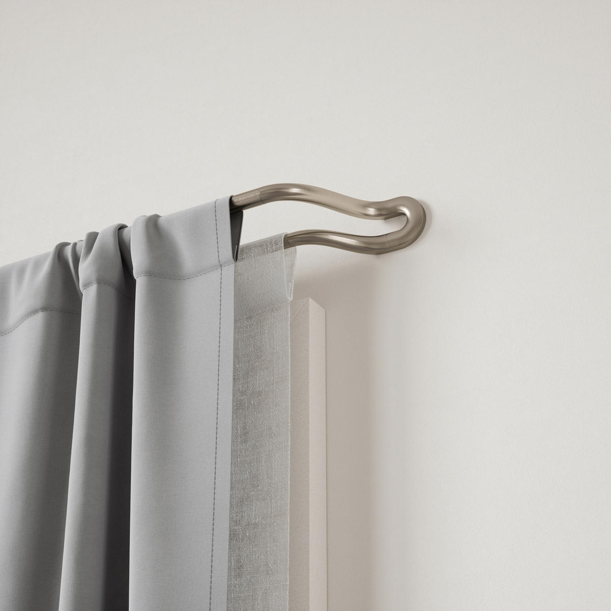 VORHANGSTANGENSET  107-305 cm  - Nickelfarben, KONVENTIONELL, Kunststoff/Metall (107-305cm) - Umbra