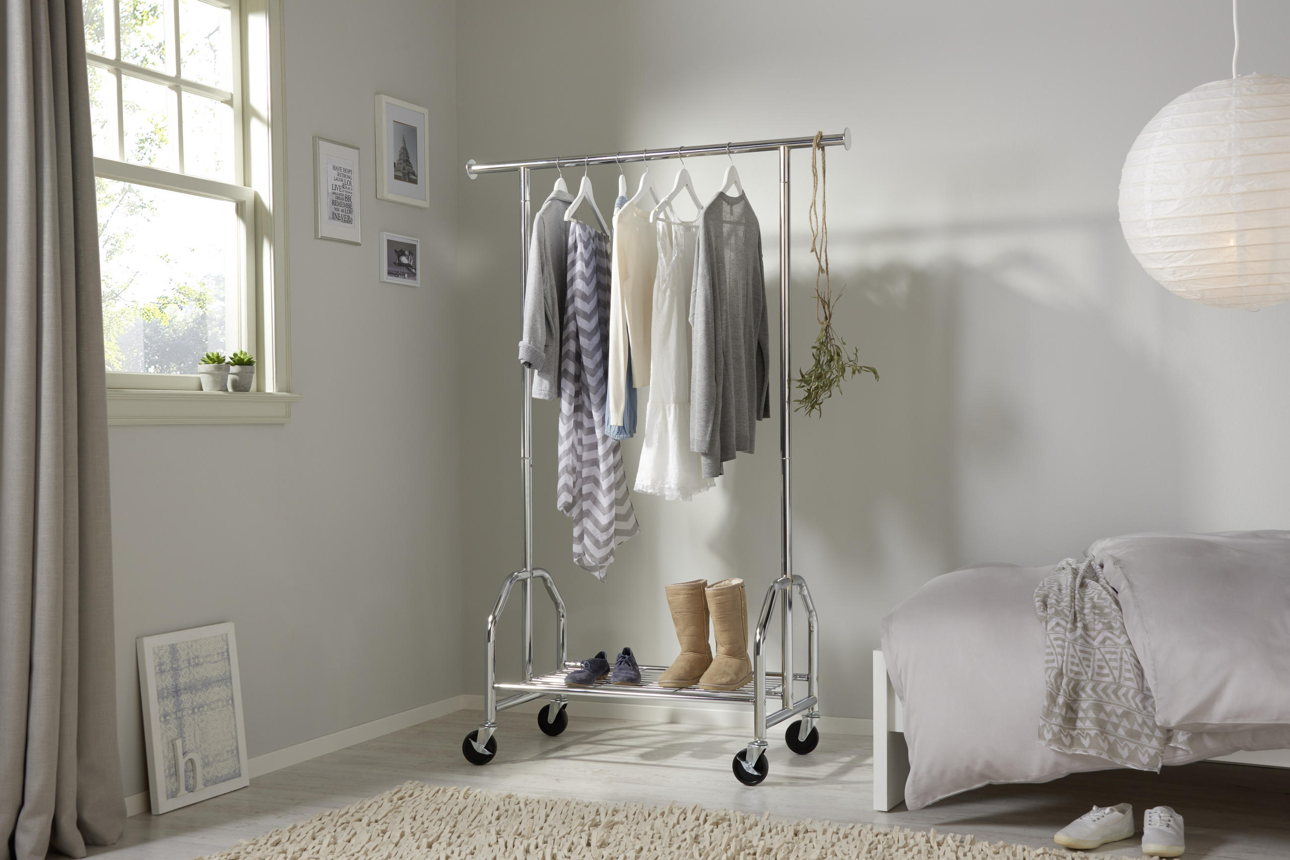 KLEIDERWAGEN in Chromfarben 120/180/50 cm   - Chromfarben, Basics, Kunststoff/Metall (120/180/50cm) - Xora