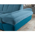 ECKSOFA in Mikrofaser Hellblau  - Schwarz/Hellblau, Design, Textil/Metall (341/204cm) - Xora