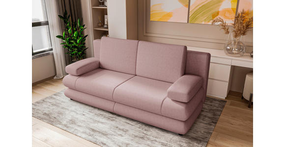 SCHLAFSOFA  in Mikrofaser Rosa  - Schwarz/Rosa, KONVENTIONELL, Kunststoff/Textil (212/93/90cm) - Carryhome