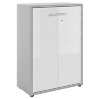 KOMMODE Texas  in 78,1/110/40 cm  - Hellgrau/Alufarben, MODERN, Glas/Holzwerkstoff (78,1/110/40cm)