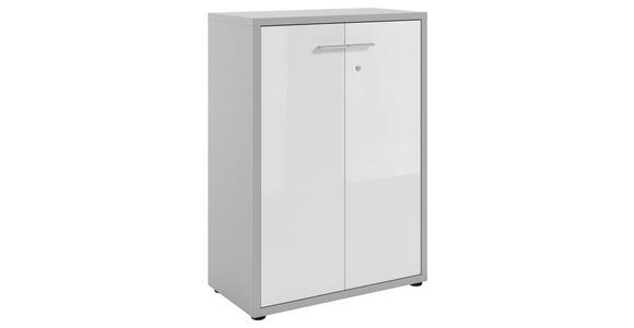 KOMMODE Texas  in  - Hellgrau/Alufarben, MODERN, Glas/Holzwerkstoff (78,1/110/40cm) - Novel