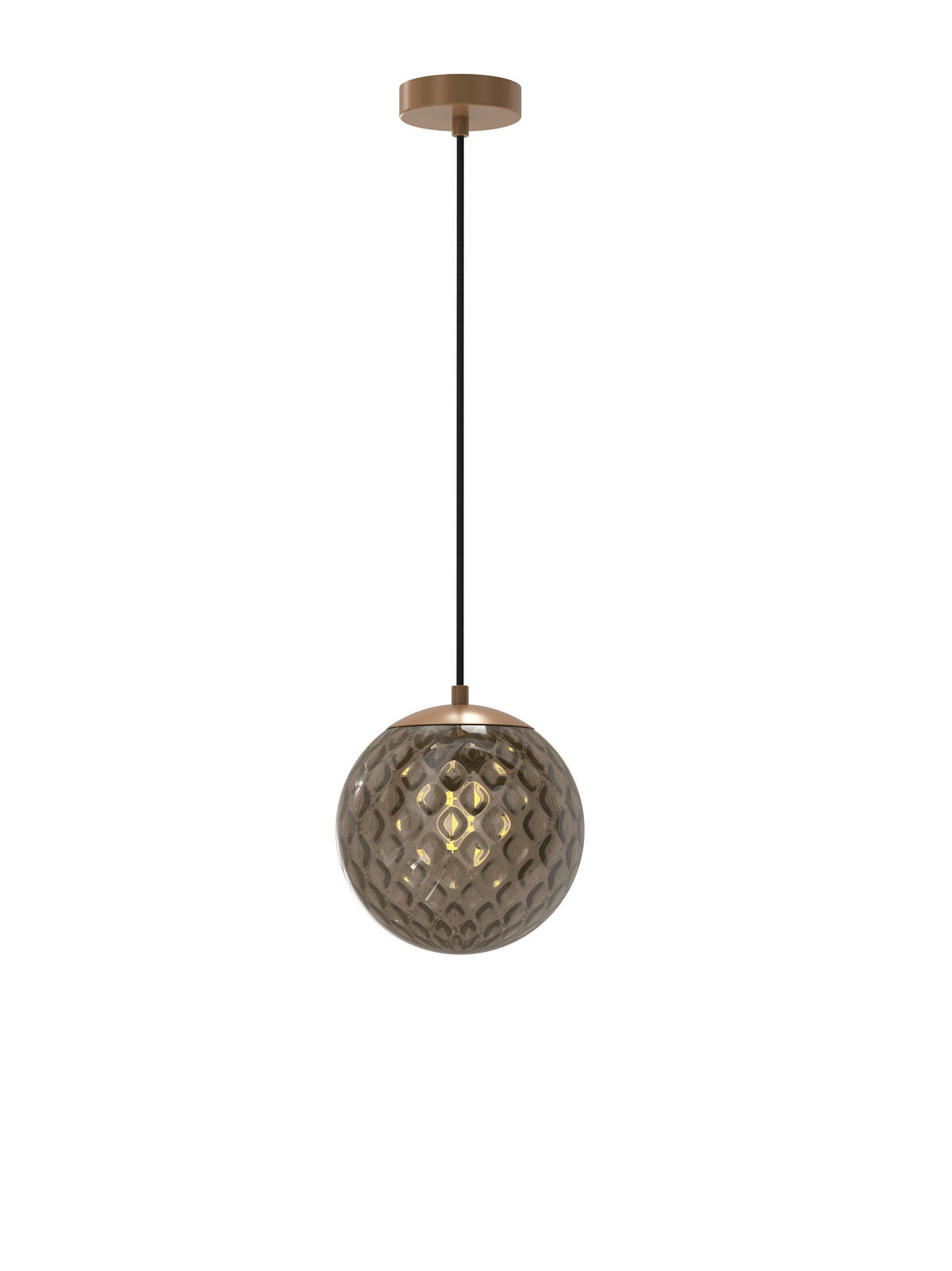 HÄNGELEUCHTE Kastav 20/110 cm  - Braun/Bronzefarben, Design, Glas/Metall (20/110cm) - Novel