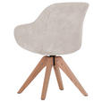ARMLEHNSTUHL  in Cord  - Eichefarben/Beige, LIFESTYLE, Holz/Textil (60/83/65cm) - Ambia Home