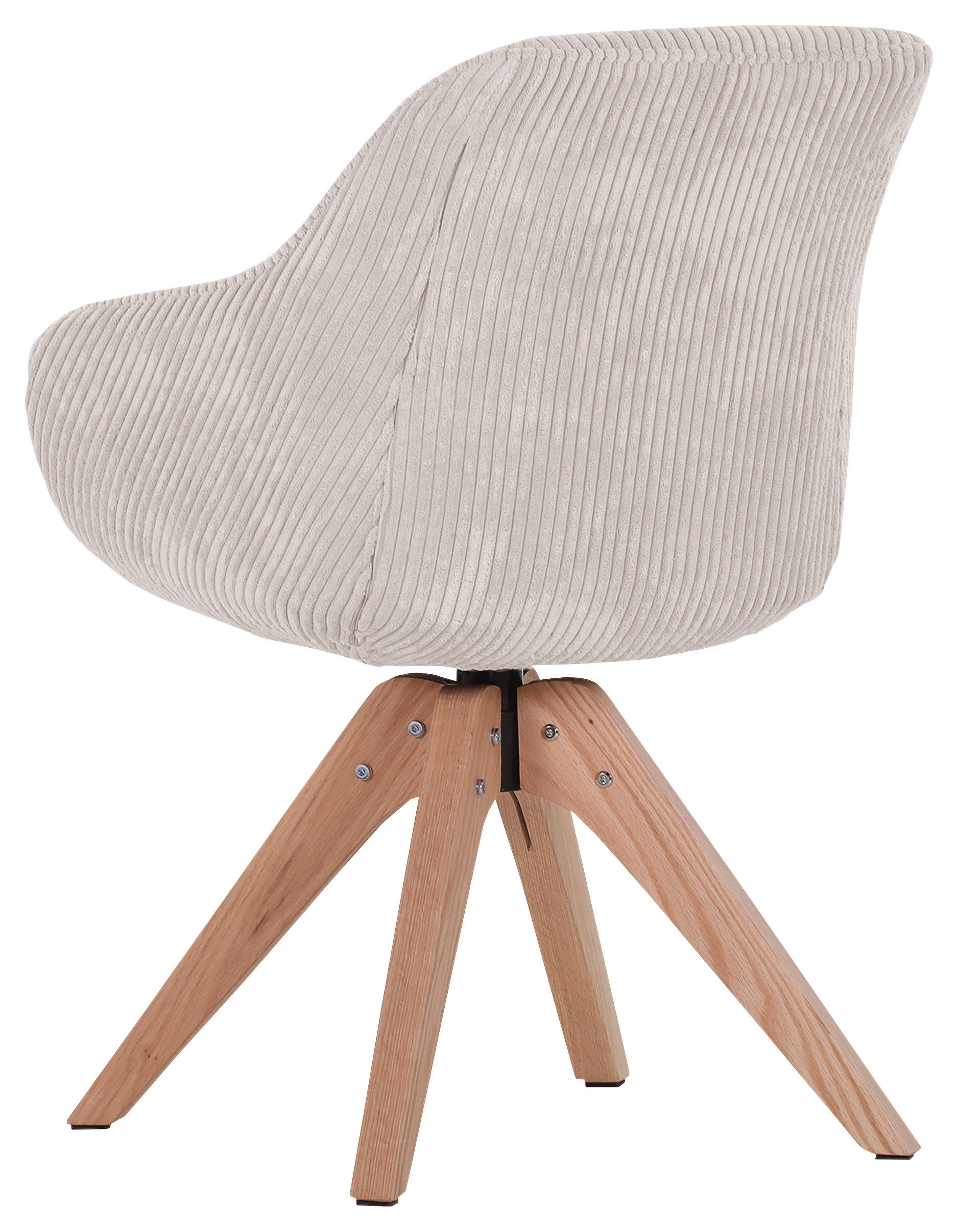 KAROSSZÉK bézs  - bézs/tölgyfa, Lifestyle, textil/fa (60/83/65cm) - Ambia Home