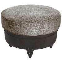 HOCKER Chenille, Mikrofaser Dunkelbraun, Graubraun  - Dunkelbraun/Graubraun, ROMANTIK / LANDHAUS, Holz/Textil (75/50/75cm) - Landscape