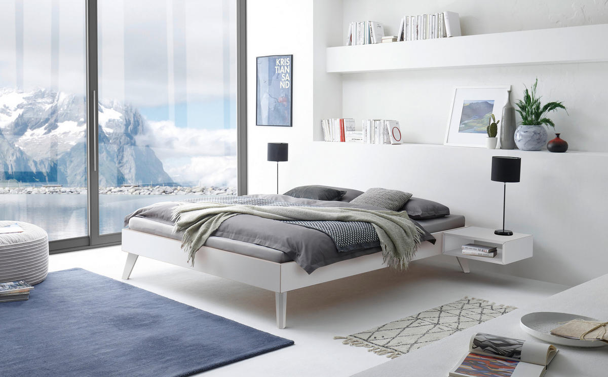 BETT 90/200 cm  in Weiß  - Weiß, KONVENTIONELL, Holz (90/200cm) - Hasena