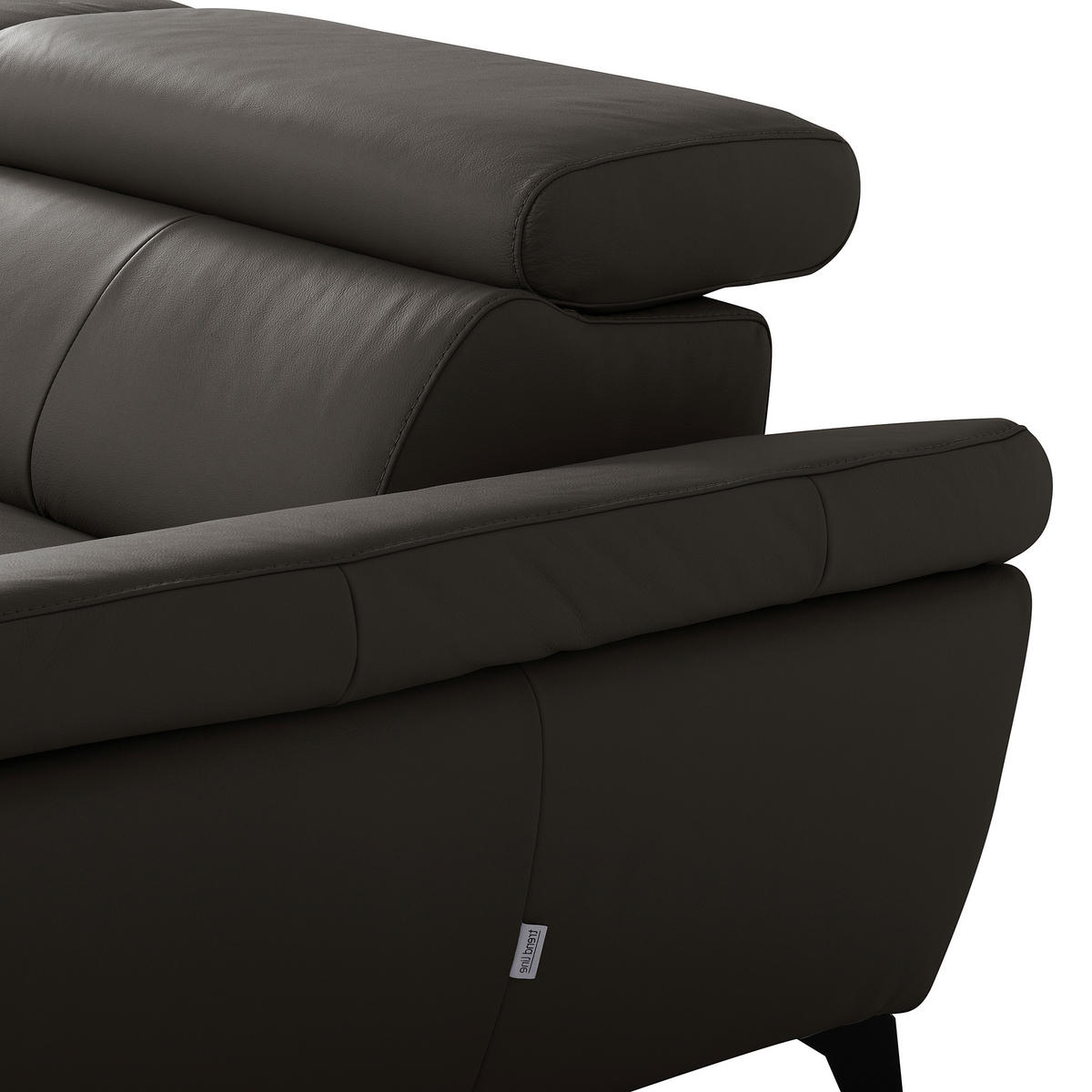 ECKSOFA  in Lederlook Echtleder Dunkelbraun  252/179 cm  - Dunkelbraun/Schwarz, Design, Leder/Textil (252/179cm) - Livetastic