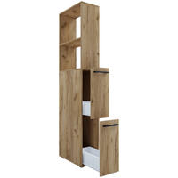 HOCHSCHRANK 25/183/50 cm  - Honigeiche/Anthrazit, Modern, Holzwerkstoff/Kunststoff (25/183/50cm) - MID.YOU