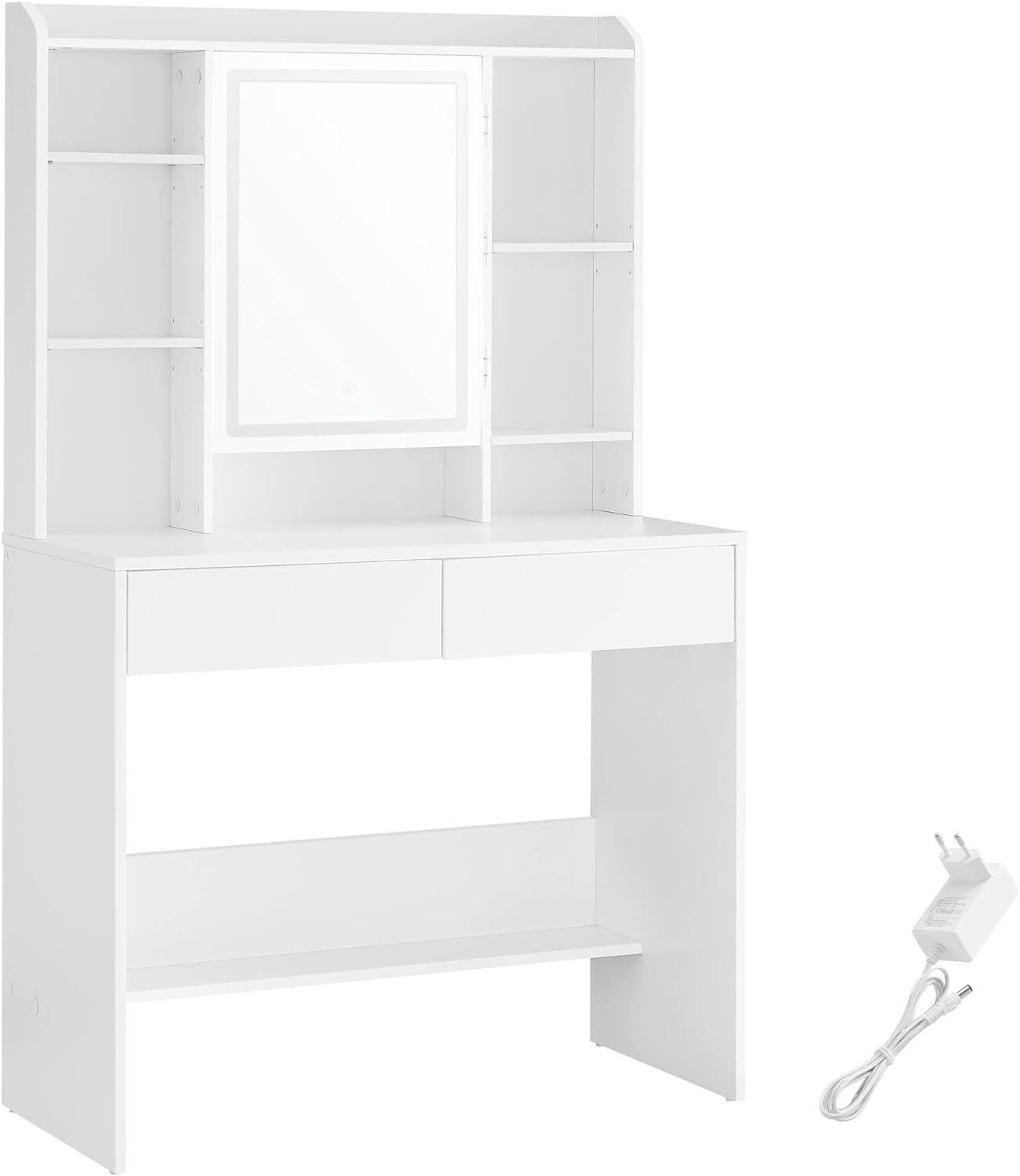 SCHMINKTISCH in Weiß  - Weiß, Trend, Glas/Holzwerkstoff (90/40/144,7cm) - Boxxx