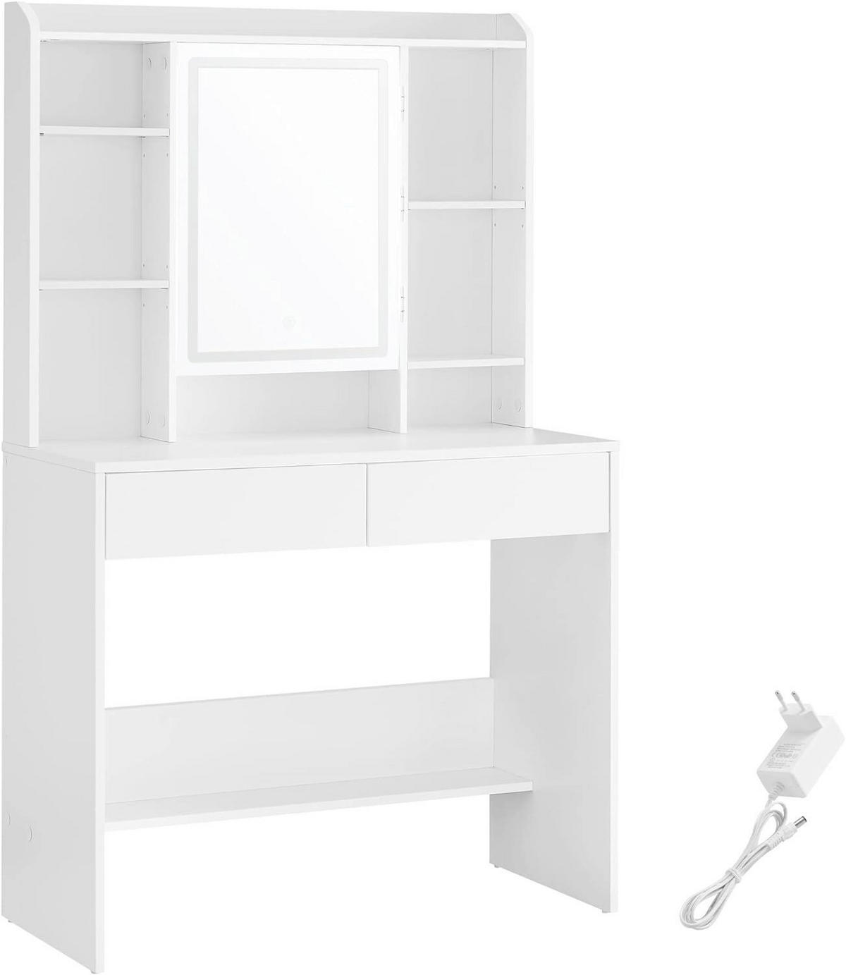 TOALETNÍ STOLEK, bílá, 90/40/144,7 cm - bílá, Trend, kompozitní dřevo/sklo (90/40/144,7cm) - Boxxx