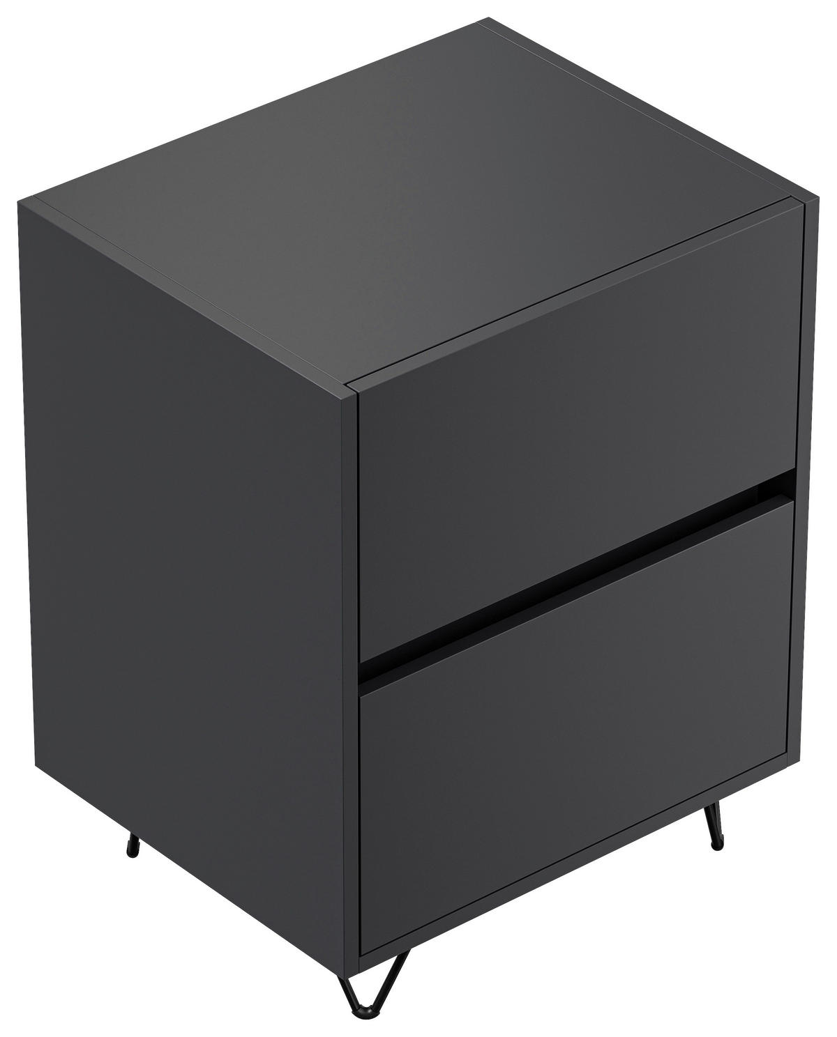 NACHTTISCH 51,2/65/42 cm  - Graphitfarben/Schwarz, Basics, Holzwerkstoff/Metall (51,2/65/42cm) - MID.YOU