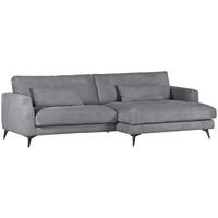 ECKSOFA in Cord Dunkelgrau  - Dunkelgrau/Schwarz, Lifestyle, Textil/Metall (270/140cm) - Livetastic