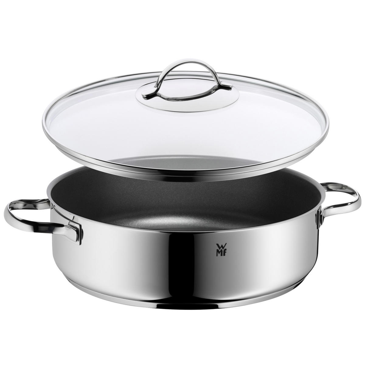 PÁNEV NA DUŠENÍ, nepřilnavá vrstva DURIT Select Pro, 28 cm  - čiré/barvy nerez oceli, Design, kov/sklo (28cm) - WMF