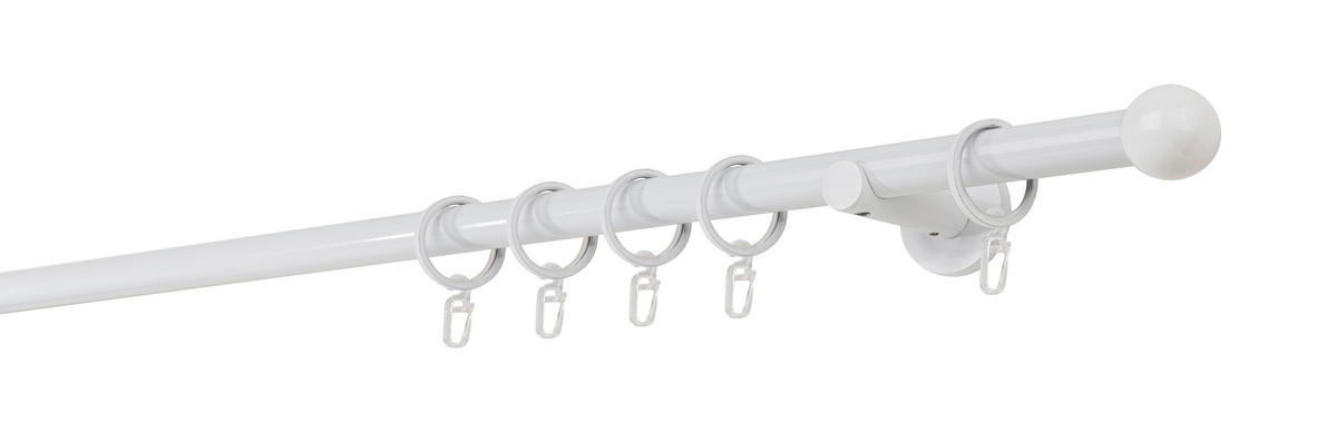VORHANGSTANGENSET  380 cm  - Weiß, Basics, Metall (380cm)