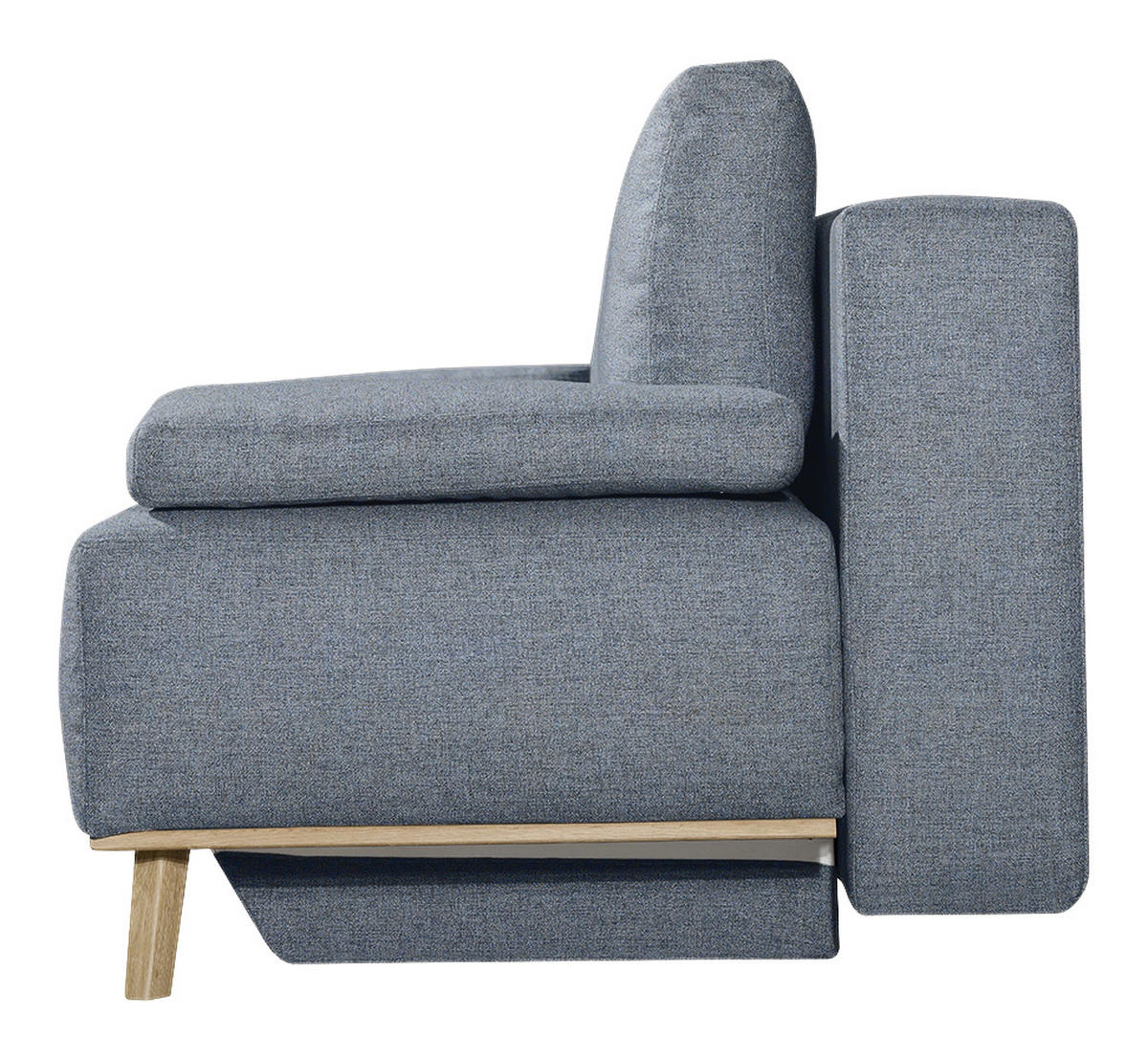 BOXSPRINGSOFA  mit Stoffauswahl, Rücken echt Blau, Grau  - Blau/Grau, Design, Holz/Textil (203/97/107cm) - Dieter Knoll