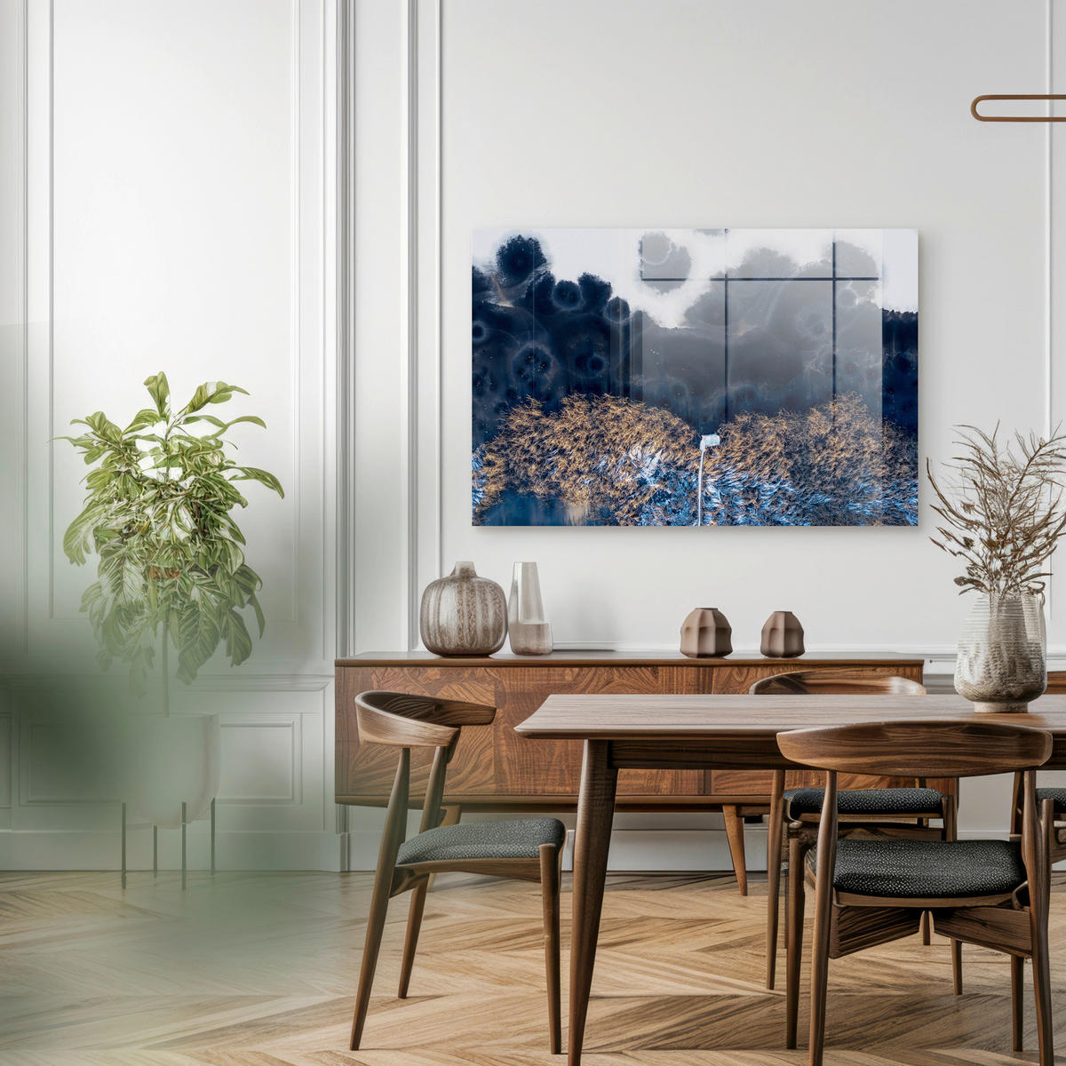 GLASBILD Landschaft & Natur, Abstraktes 120/80 cm  - Multicolor, Basics, Glas/Papier (120/80cm)
