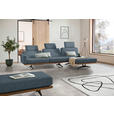 ECKSOFA in Flachgewebe Blau  - Blau/Schwarz, Natur, Holz/Textil (326/170cm) - Valnatura