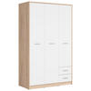 DREHTÜRENSCHRANK  in Sonoma Eiche, Weiß  - Silberfarben/Weiß, MODERN, Holzwerkstoff/Kunststoff (118,5/197/54,5cm) - MID.YOU